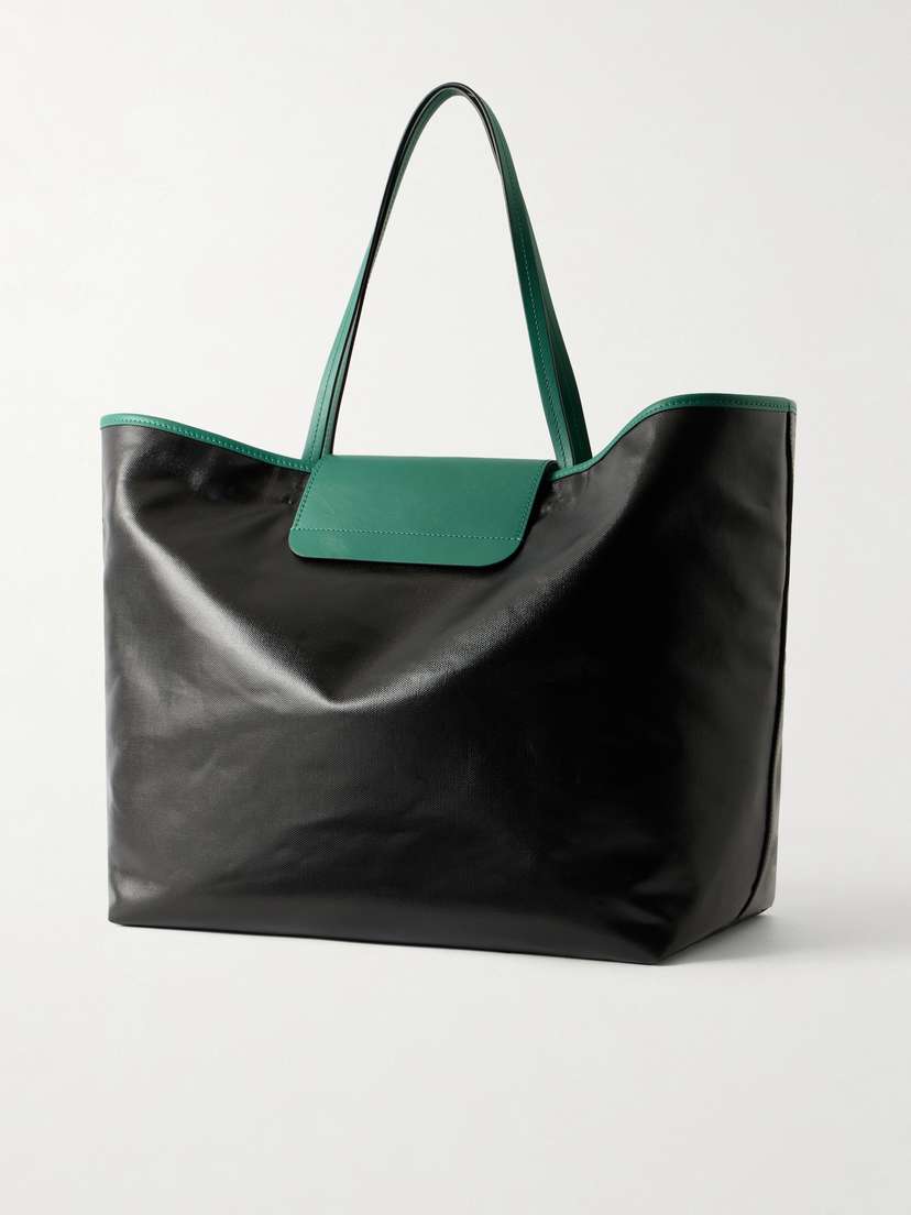 Versace Logo-appliquéd Leather-trimmed Coated-canvas Tote | Thumbnail 4 Versace Logo-appliquéd Leather-trimmed Coated-canvas Tote | Thumbnail 4
