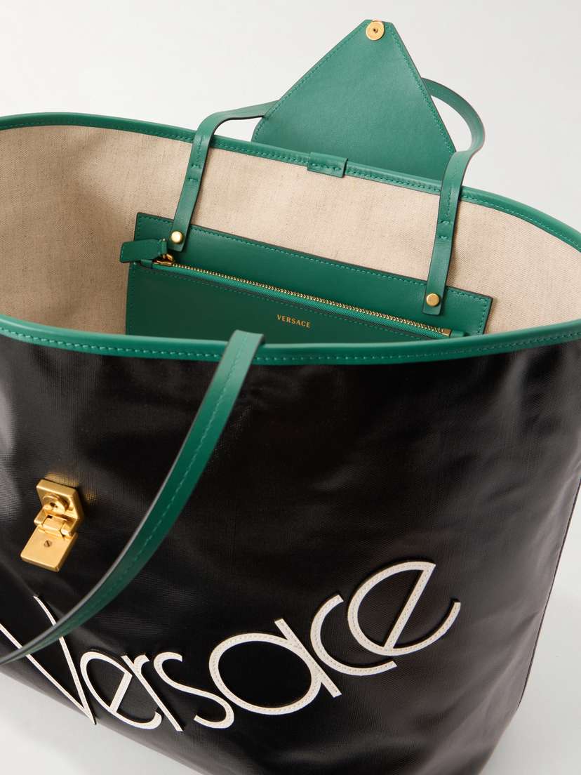 Versace Logo-appliquéd Leather-trimmed Coated-canvas Tote | Thumbnail 6 Versace Logo-appliquéd Leather-trimmed Coated-canvas Tote | Thumbnail 6