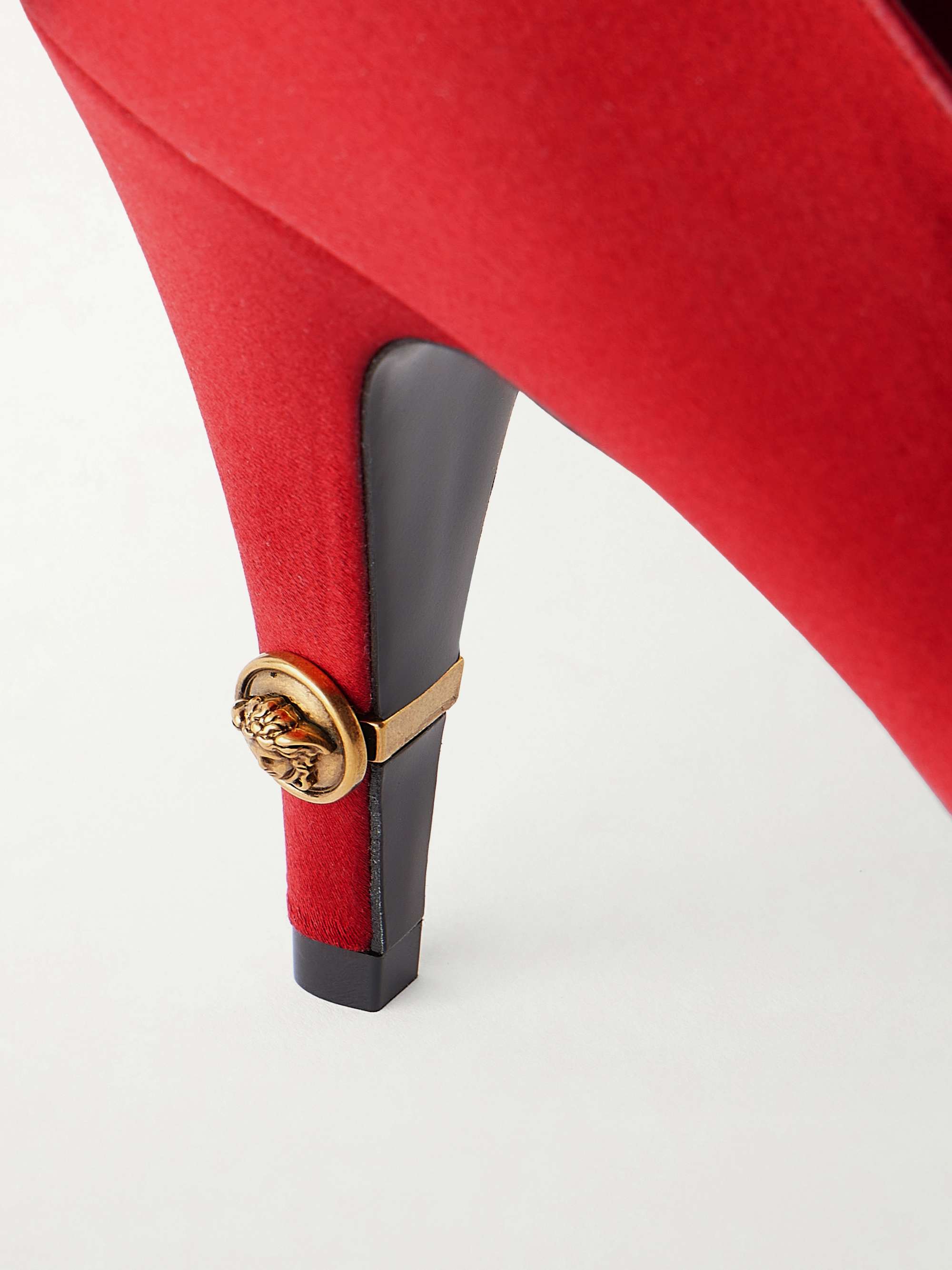 VERSACE Gianni 90 logo-detailed satin pumps | NET-A-PORTER