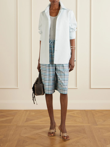Acne Studios Embroidered checked flannel shorts