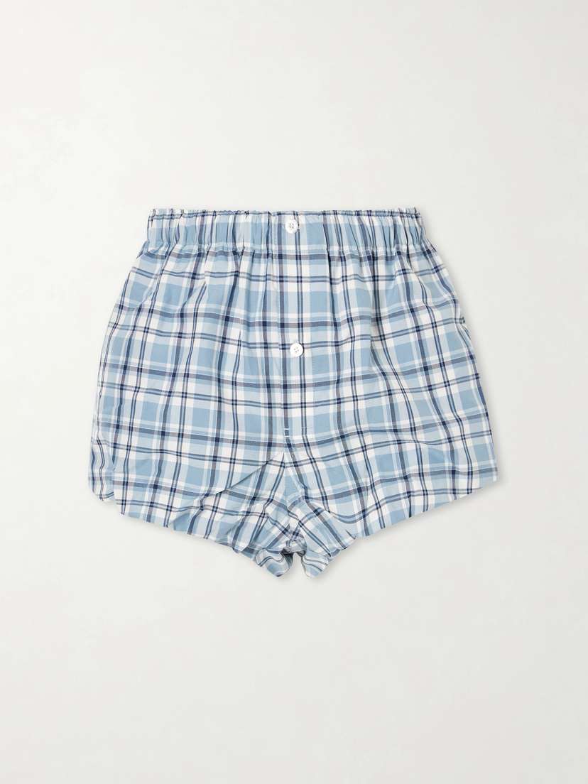 Acne Studios Pebby Checked Cotton Shorts