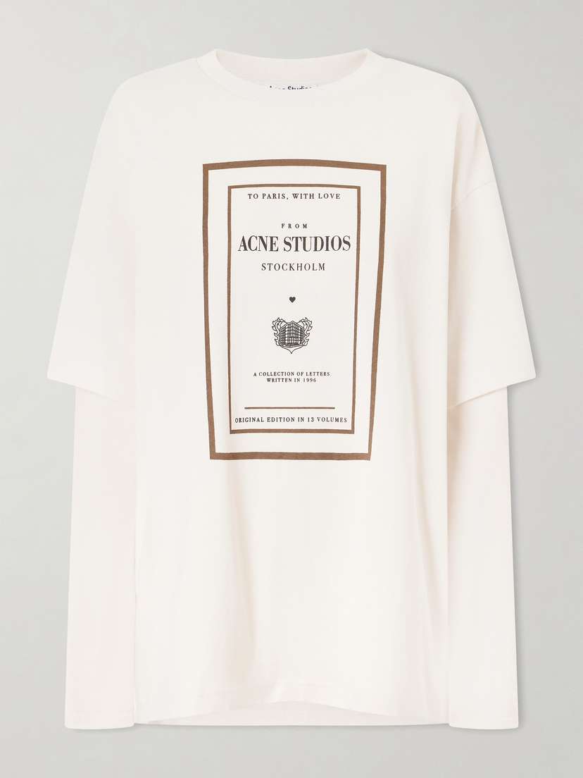 Acne Studios Edra Double Book Cover Printed Cotton-jersey T-shirt | Thumbnail 6