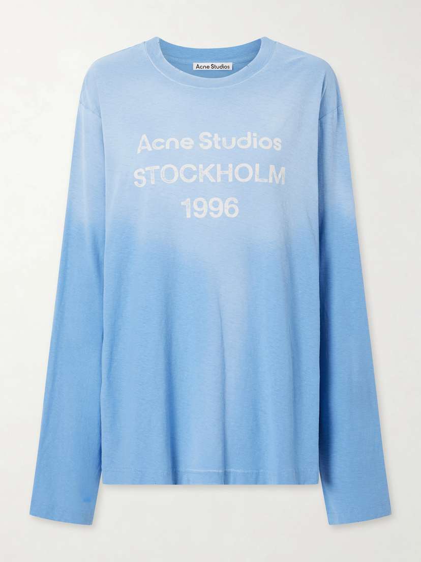Acne Studios Printed Hemp And Cotton-blend Jersey T-shirt