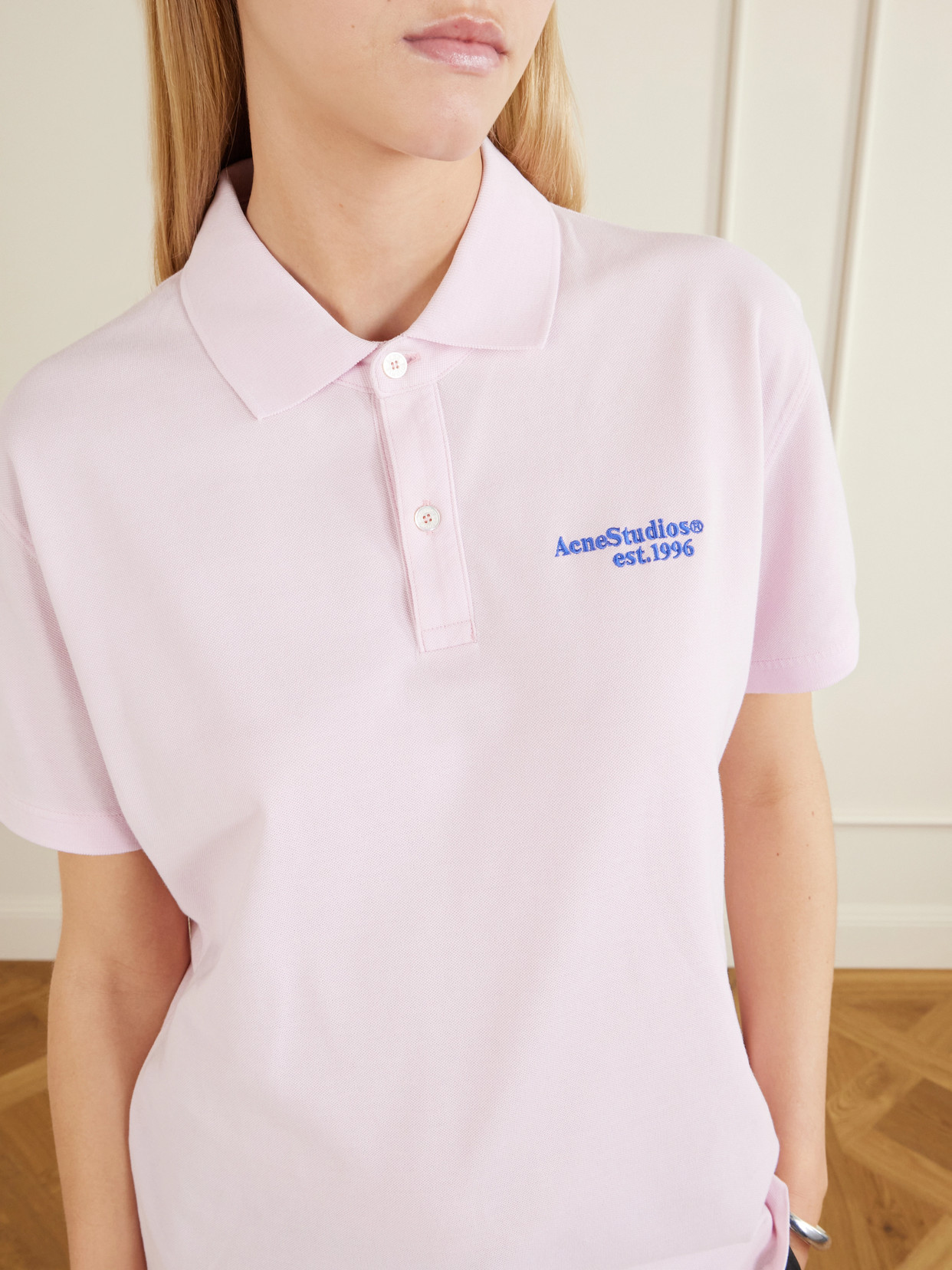 Embroidered Cotton-Piqué Polo