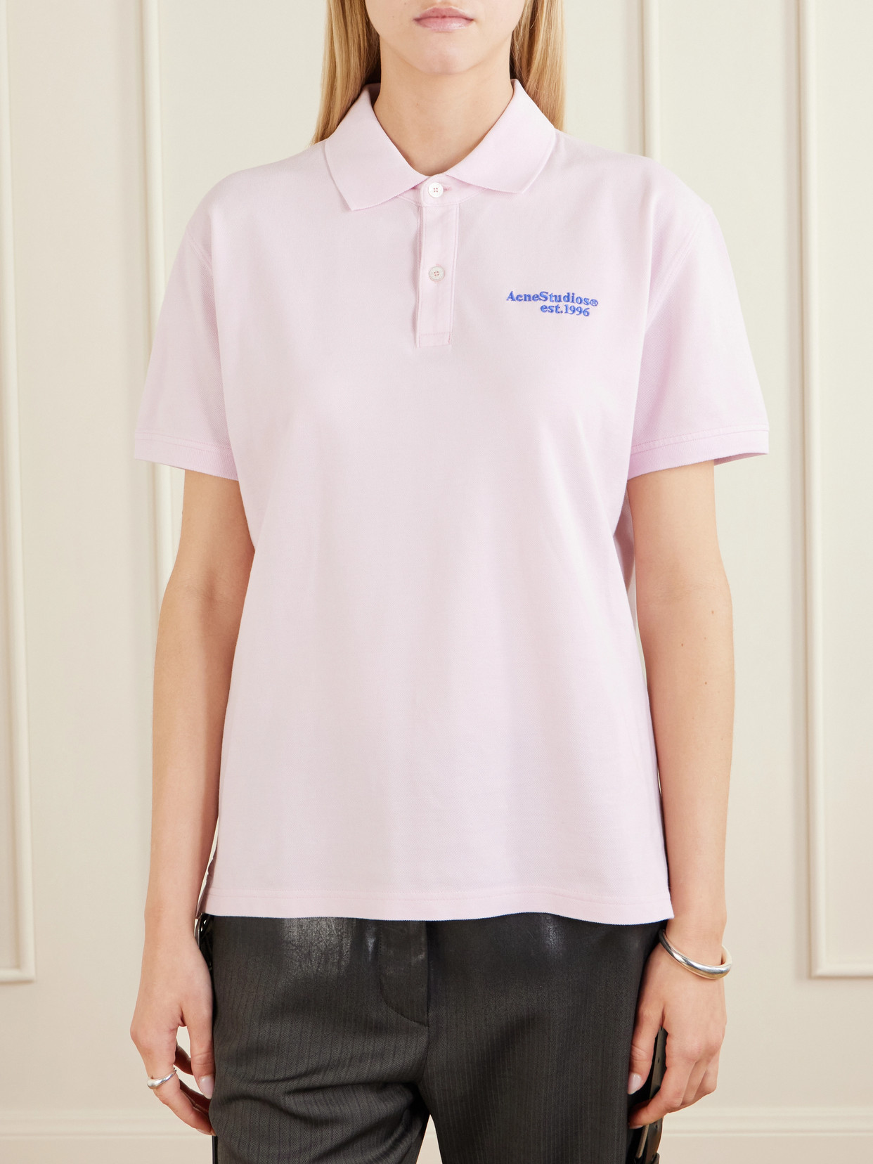Embroidered Cotton-Piqué Polo