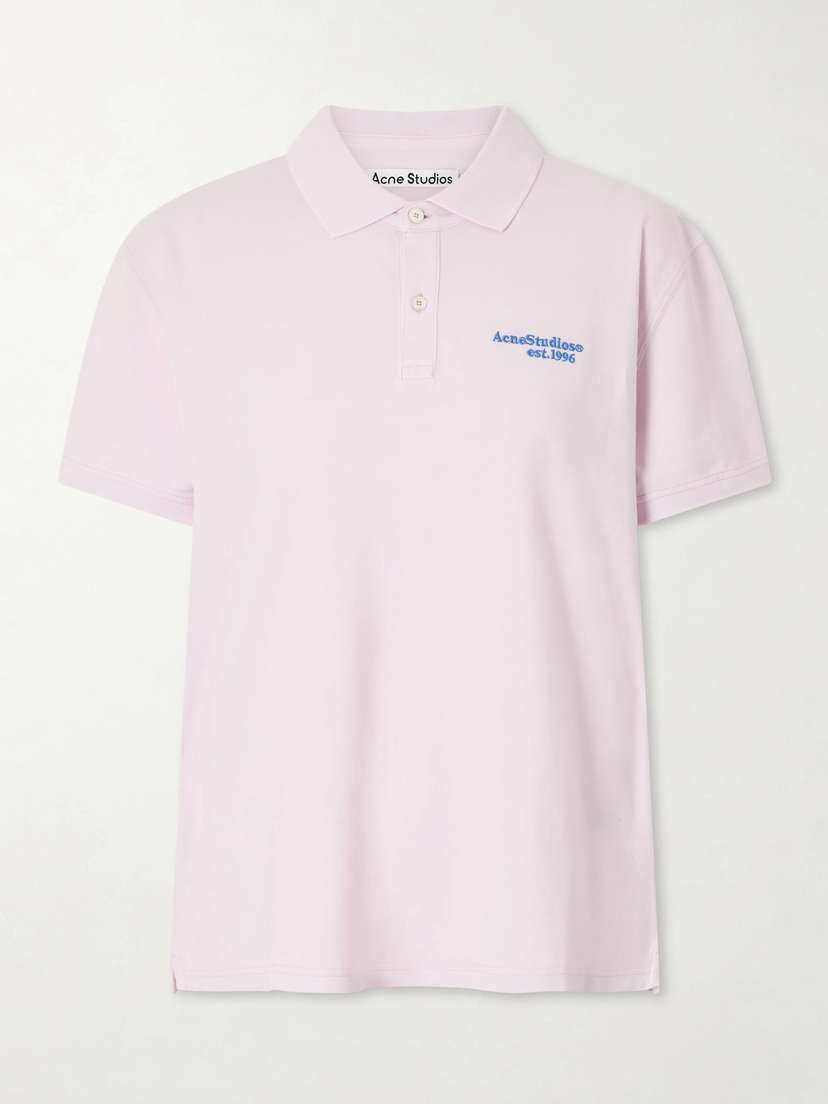Acne Studios Embroidered Cotton-piqué Polo Shirt