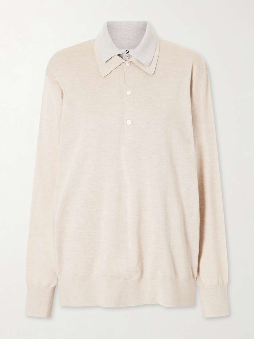 Acne Studios Layered Silk-blend Polo Sweater