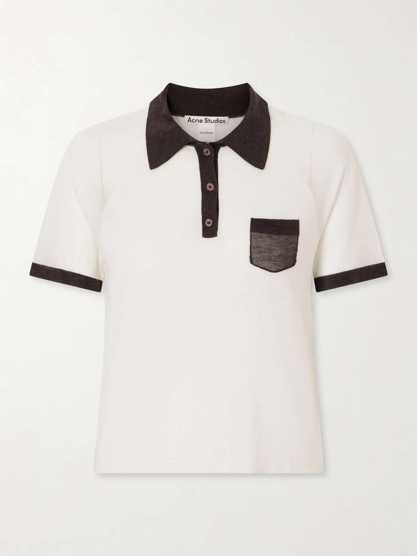 Acne Studios Color-block Lyocell And Wool-blend Jersey Polo Shirt