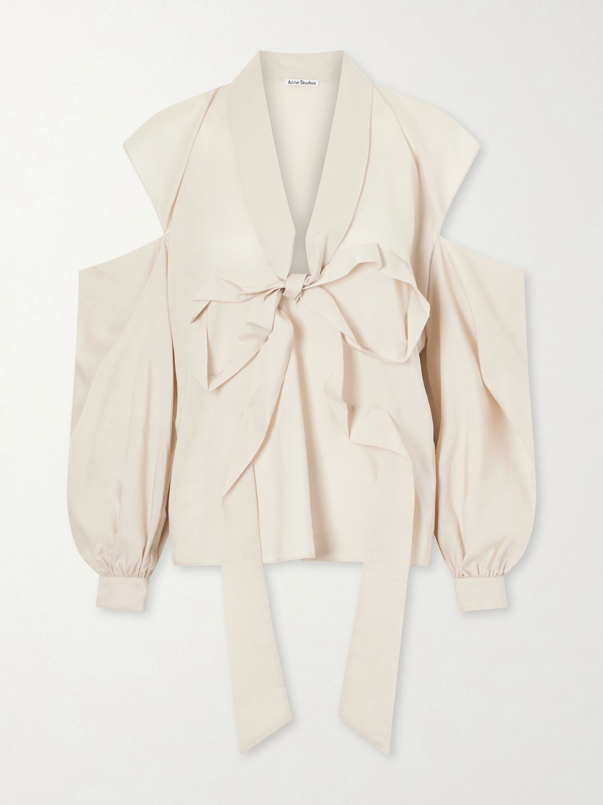 Bow Embellished Cut Out Lyocell Blouse
