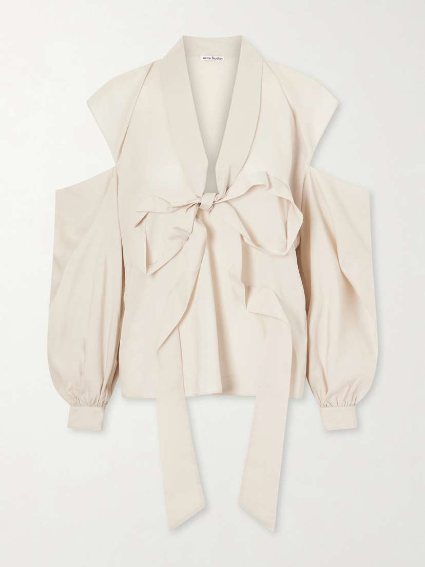 Acne Studios Bow-embellished Cut-out Lyocell Blouse | Thumbnail 5