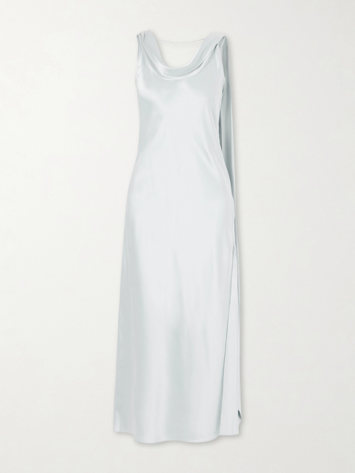 Acne Studios - Scarf-detailed Draped Silk-satin Midi Dress - Blue