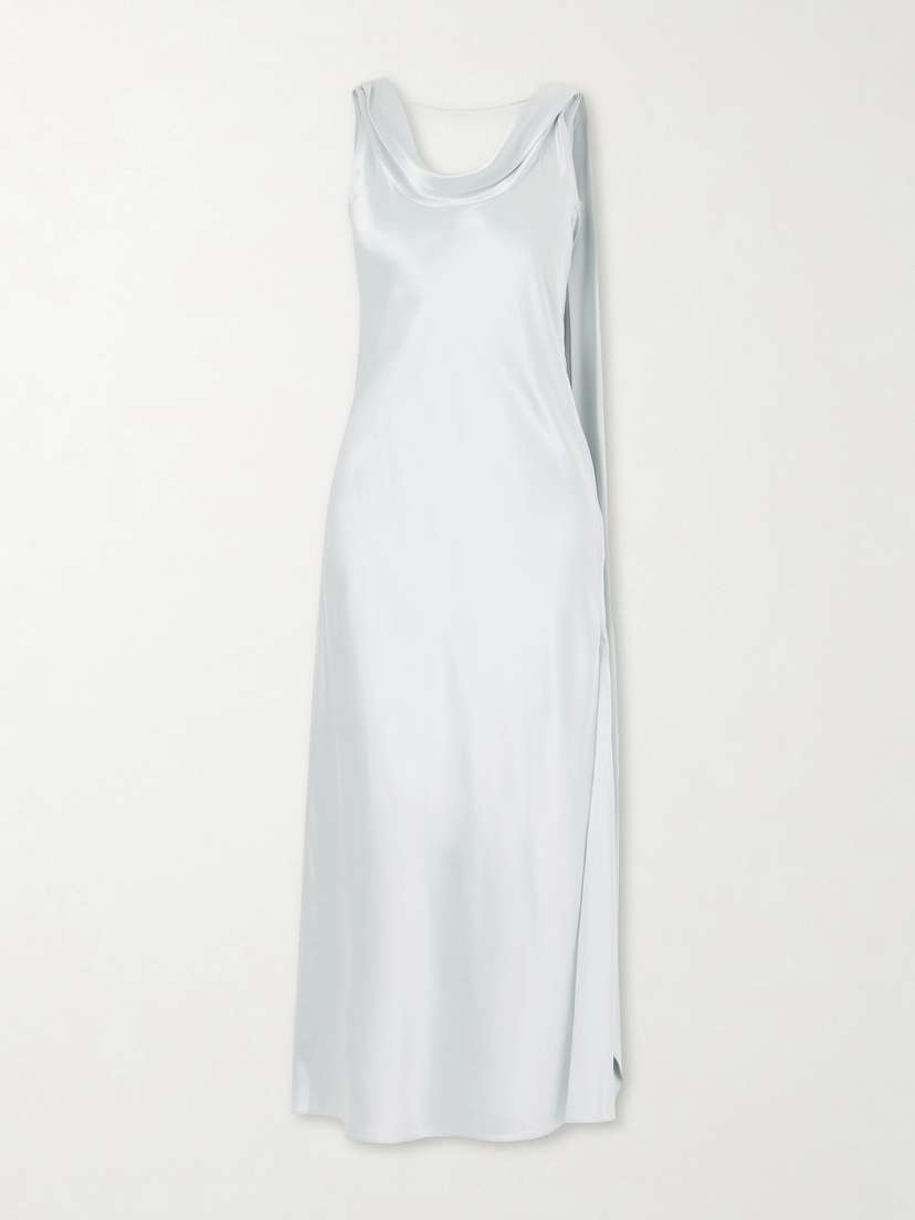 Acne Studios Scarf-detailed Draped Silk-satin Midi Dress | Thumbnail 5 Acne Studios Scarf-detailed Draped Silk-satin Midi Dress | Thumbnail 5