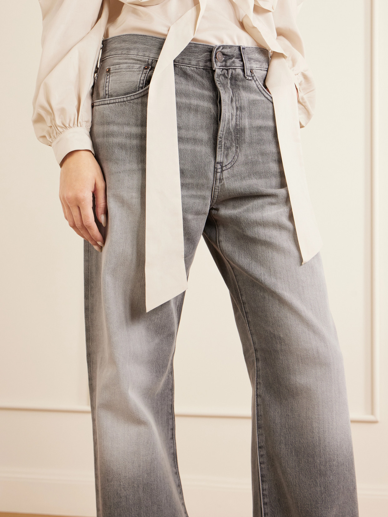 Mid-Rise Wide- Leg