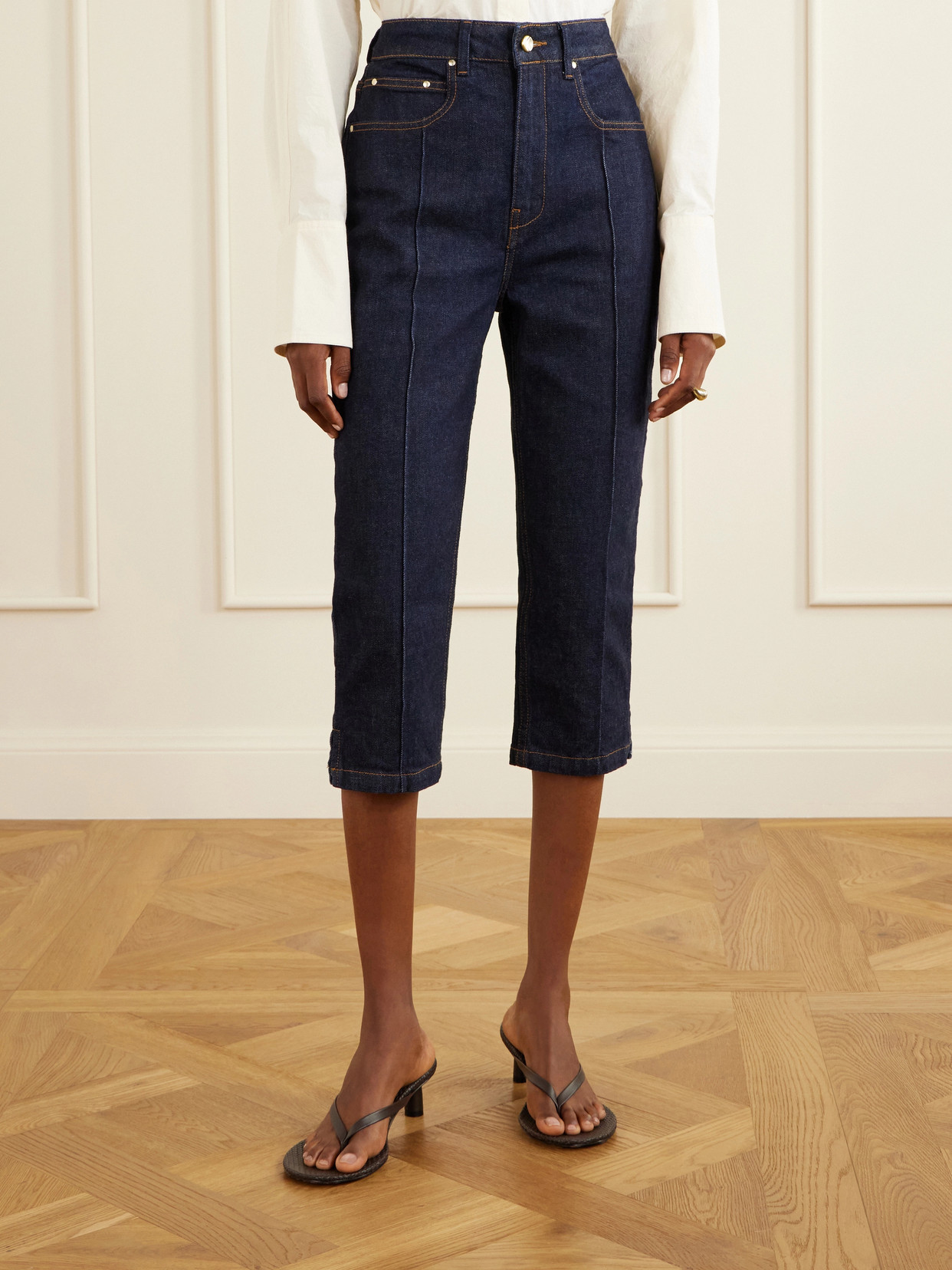Russet Stretch Slim-Leg Capri Jeans