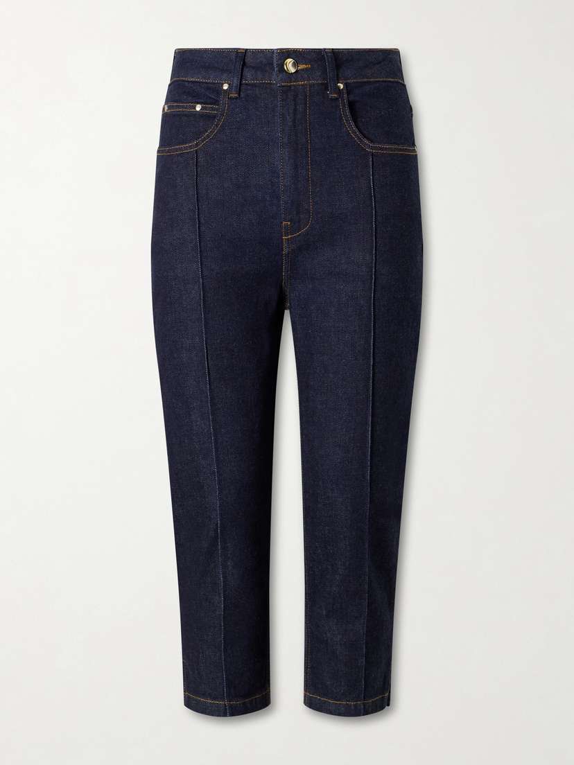 OSSOU Russet Stretch Slim-leg Capri Jeans