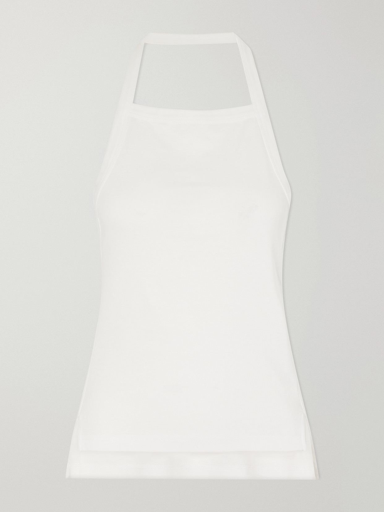 OSSOU - Clovis Cotton Jersey Halterneck Tank - Neutrals