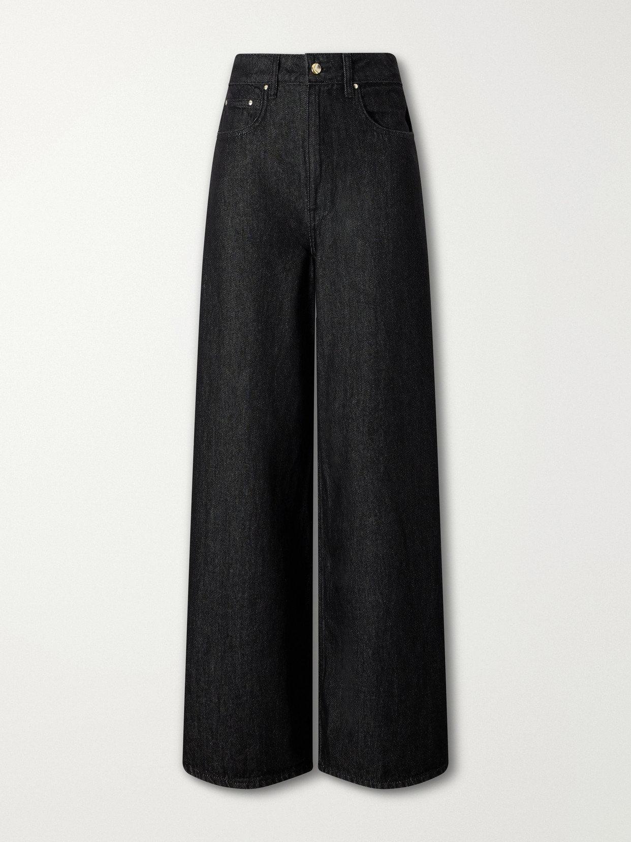 OSSOU - The Slick High-rise Wide-leg Jeans - Gray