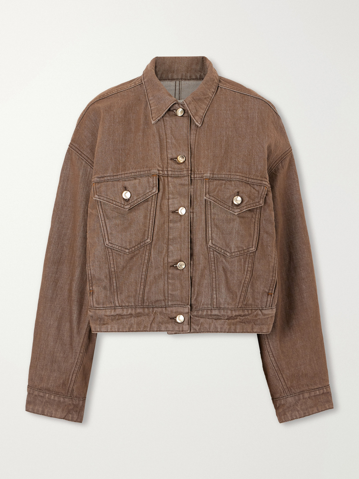 Ossou Sway Denim Jacket In Brown