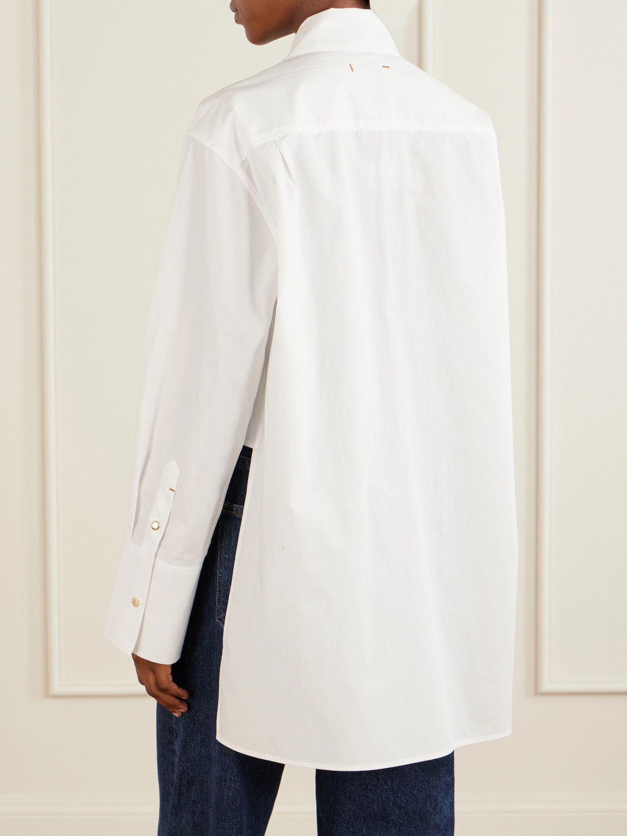 Tess Draped Cotton Poplin Shirt