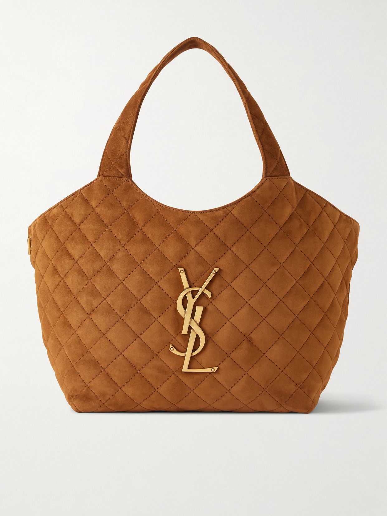 Icare medium Matelassé suede tote