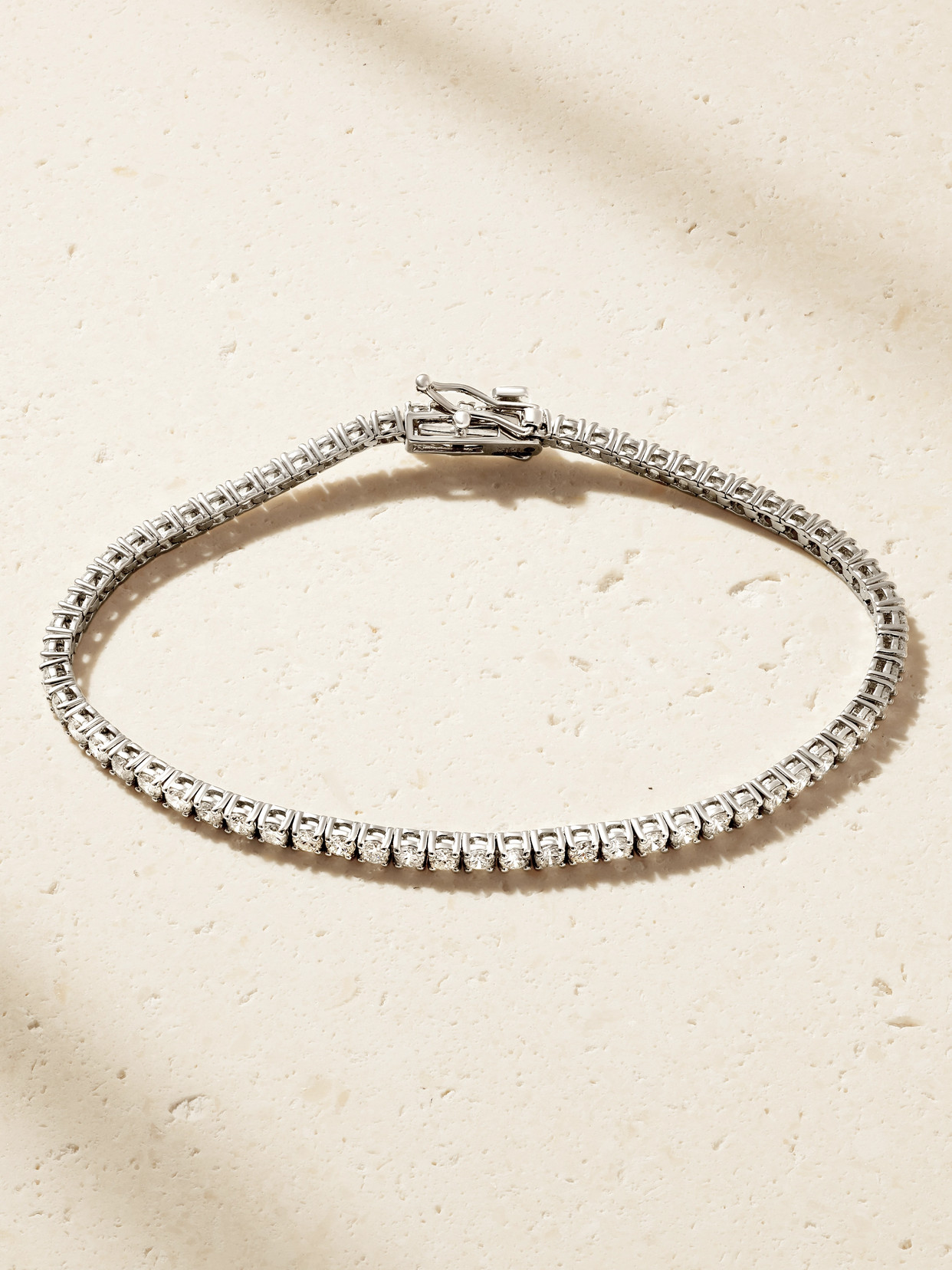 Sydney Evan 14-karat White Gold Diamond Tennis Bracelet In Orange