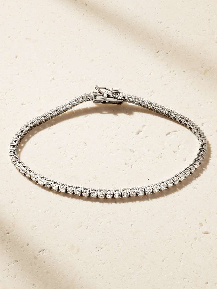 Sydney Evan 14-karat White Gold Diamond Tennis Bracelet