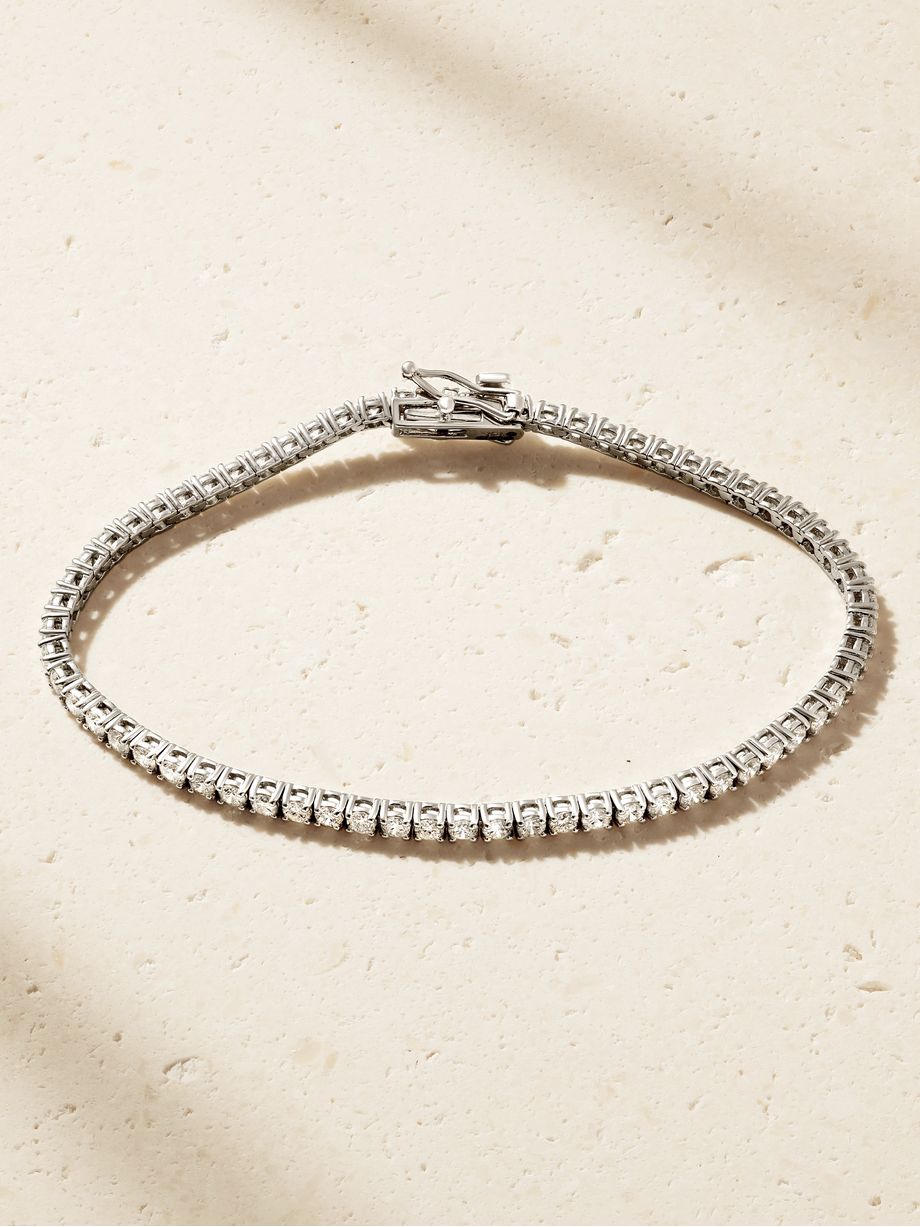 14-karat white gold diamond tennis bracelet