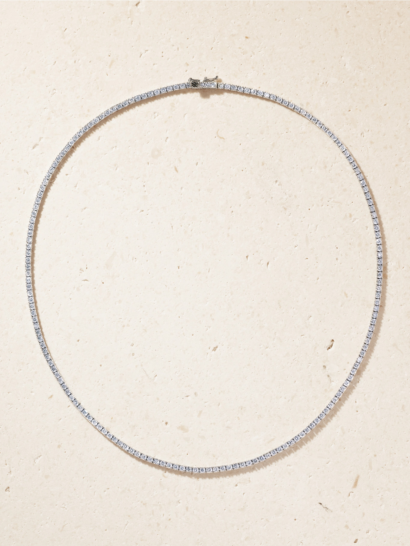 14-karat white gold diamond tennis necklace