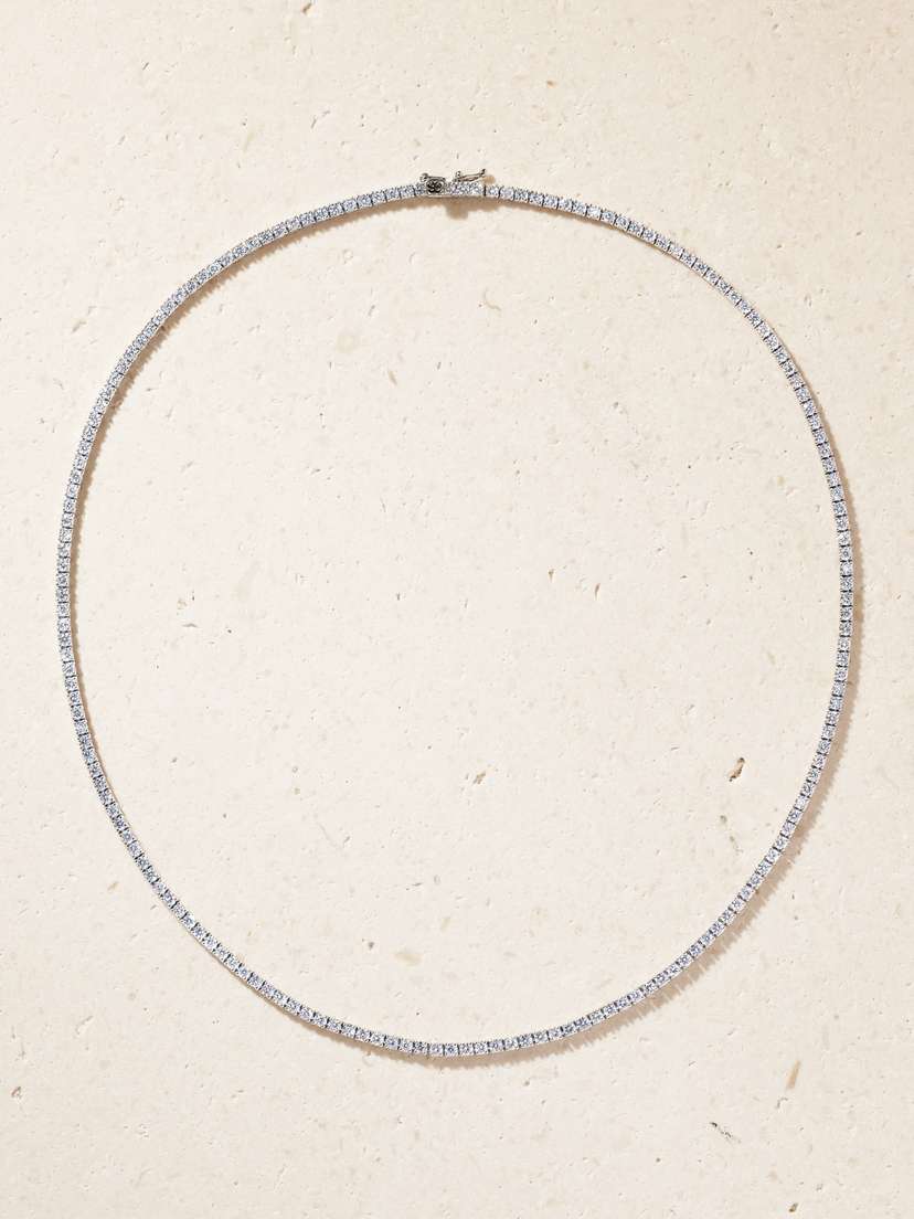 Sydney Evan 14-karat White Gold Diamond Tennis Necklace