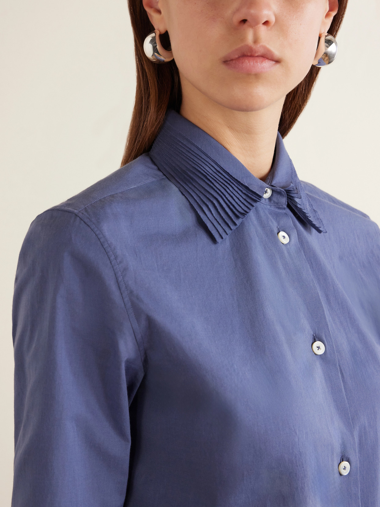 Pleated Cotton Shirt
