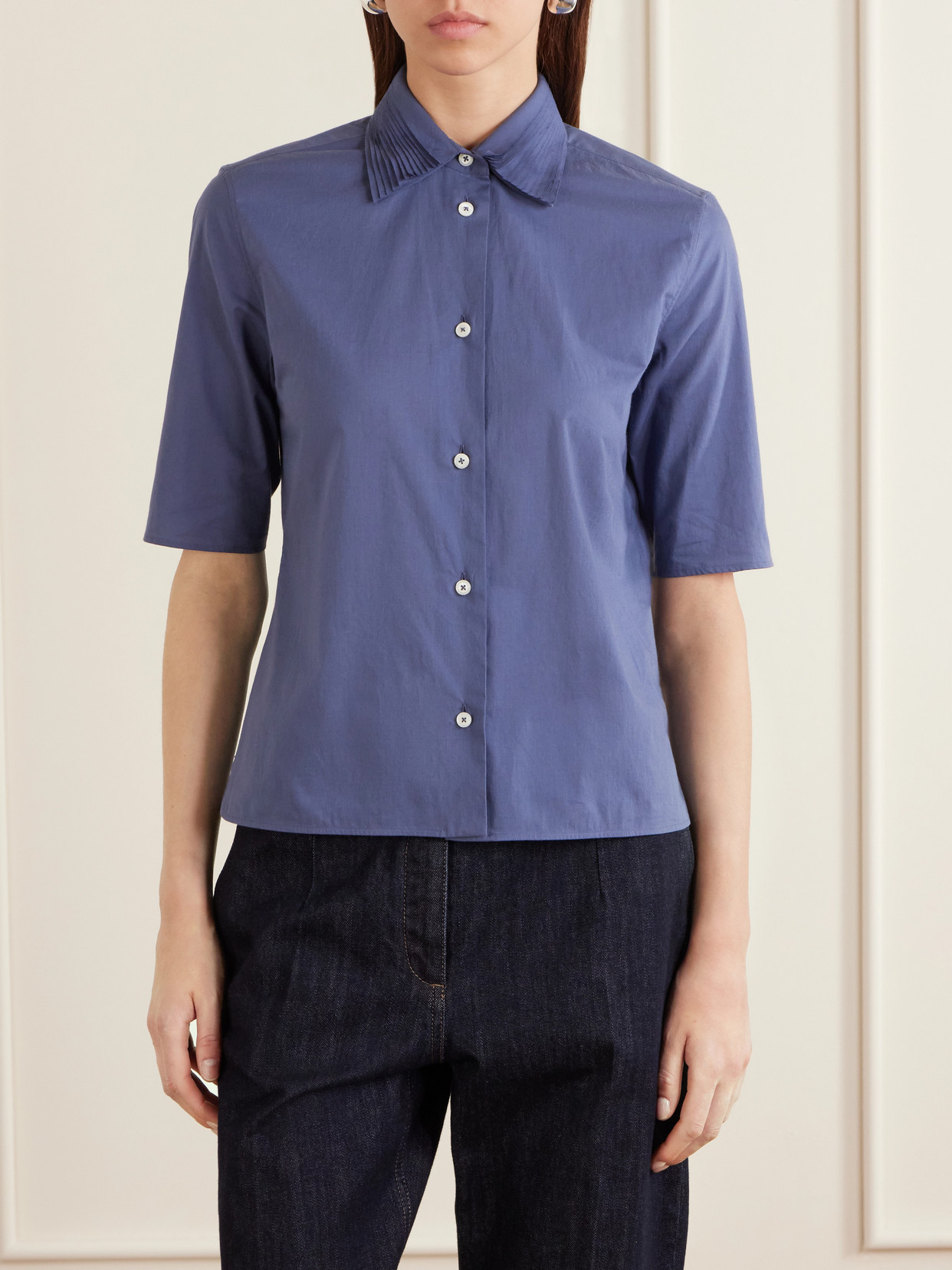 Pleated Cotton Shirt