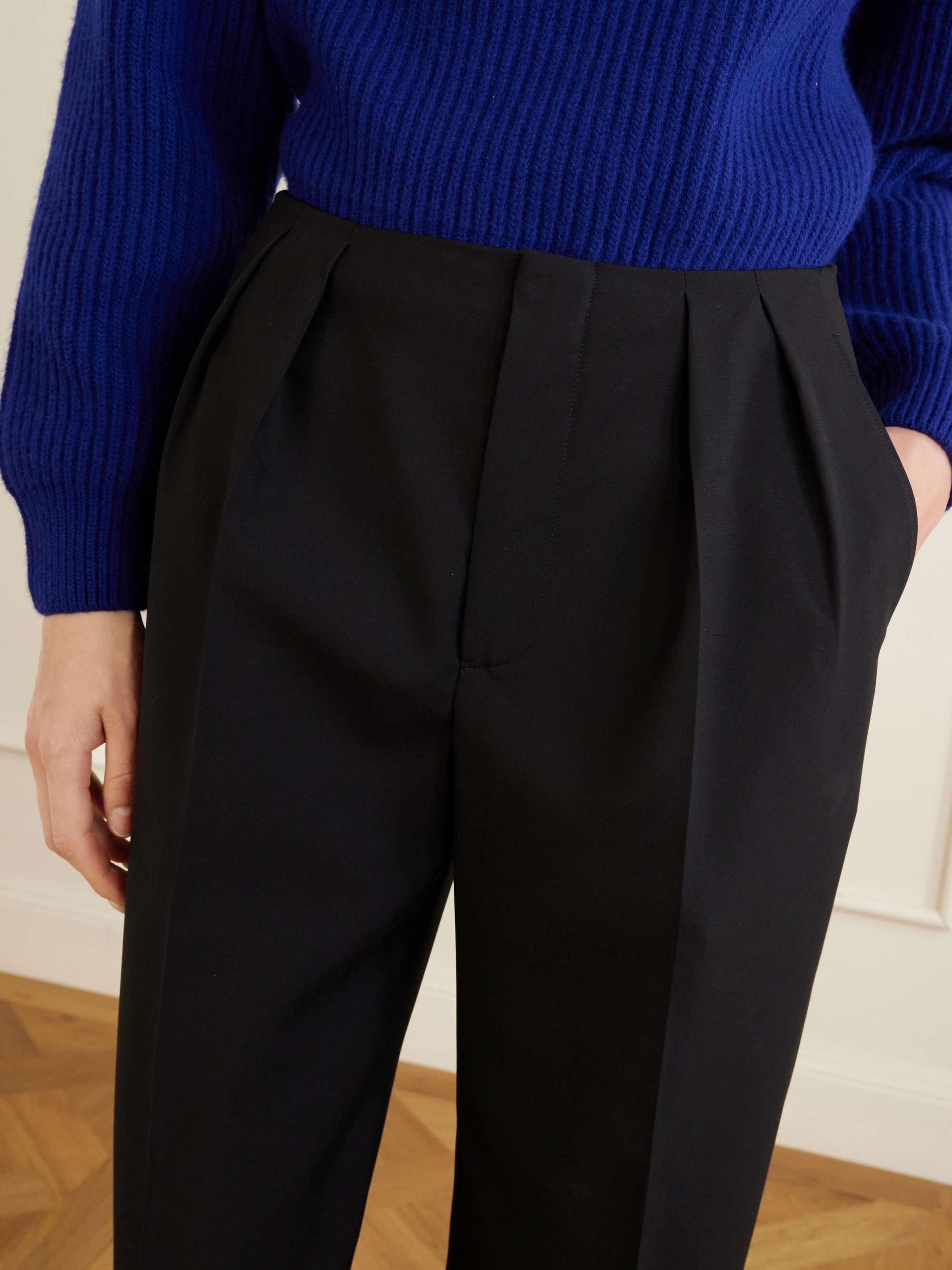 JIL SANDER Pleated wool straight-leg pants | NET-A-PORTER