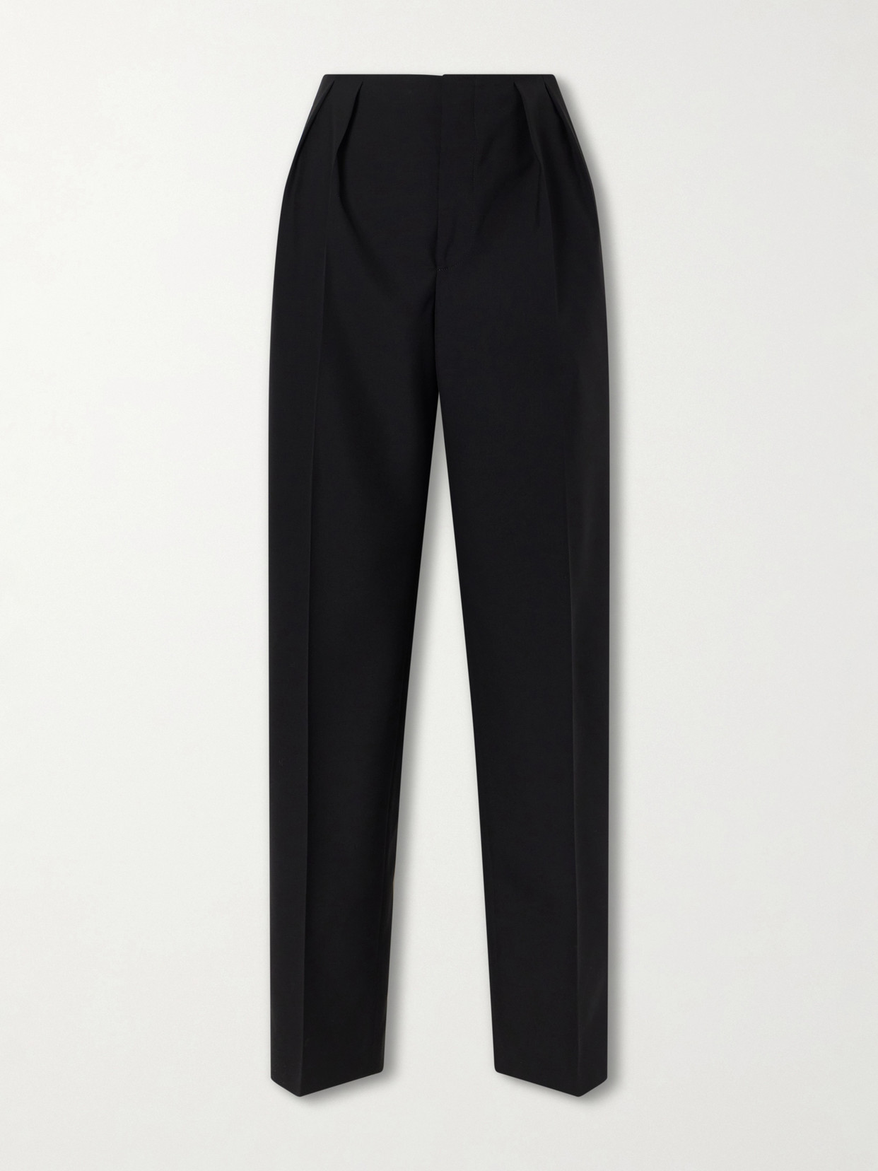 Jil Sander Pleated Wool Straight-leg Pants In Black