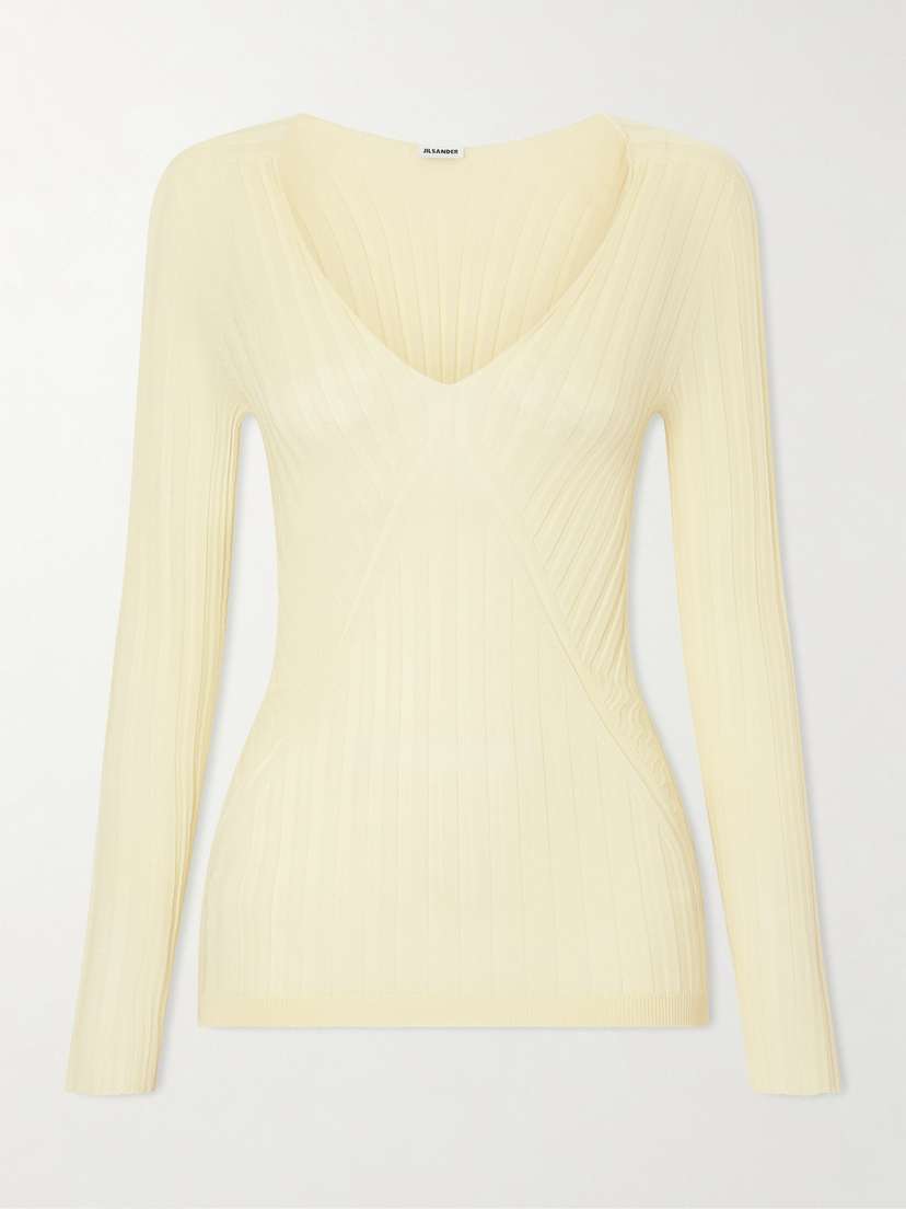 Jil Sander Ribbed Cashmere And Silk-blend Sweater | Thumbnail 5