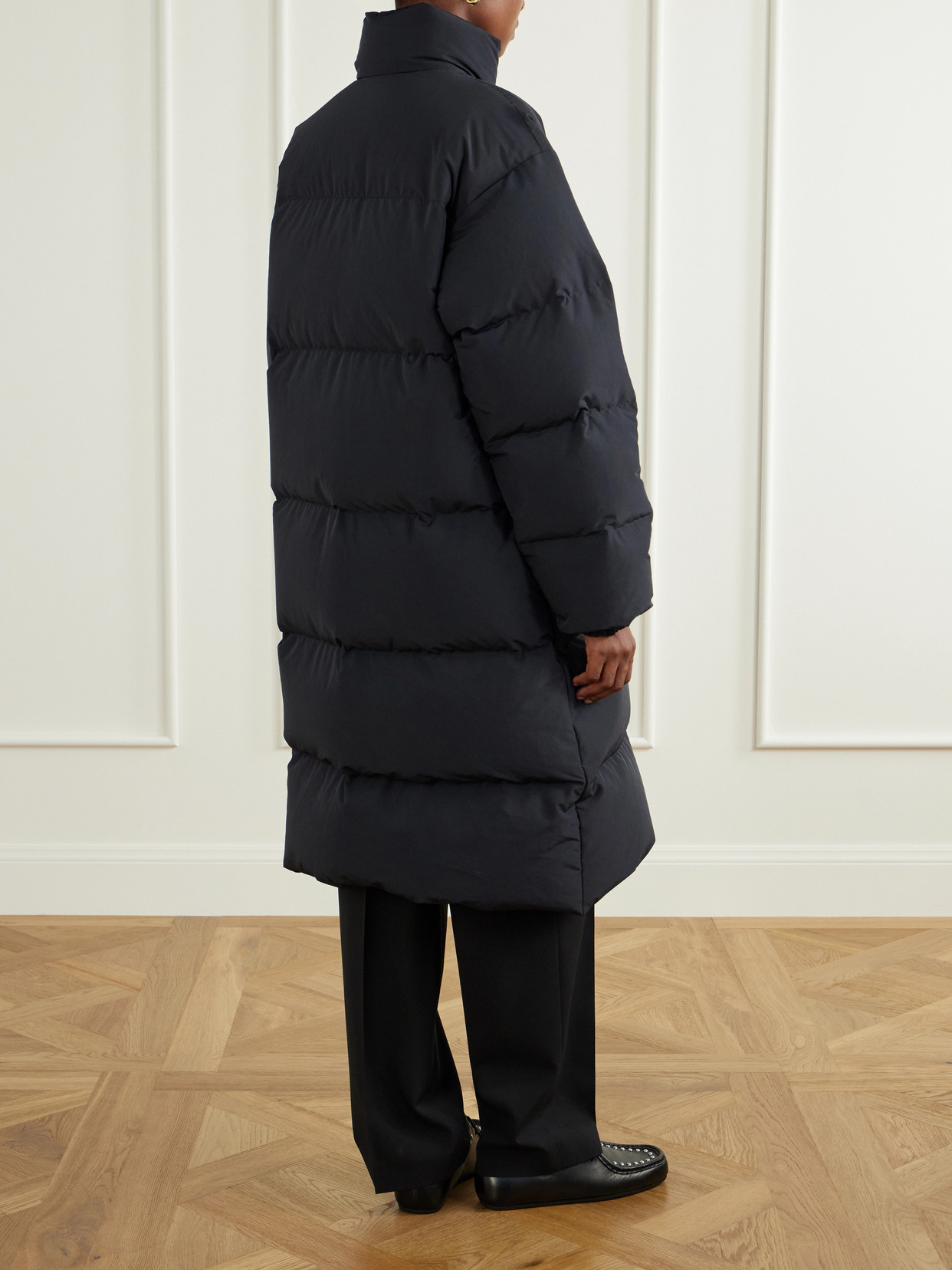 Logo-Appliquéd Quilted Down Coat