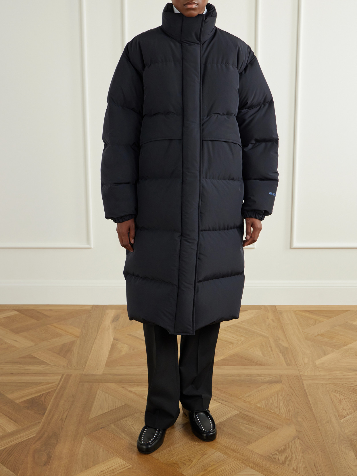 Logo-Appliquéd Quilted Down Coat