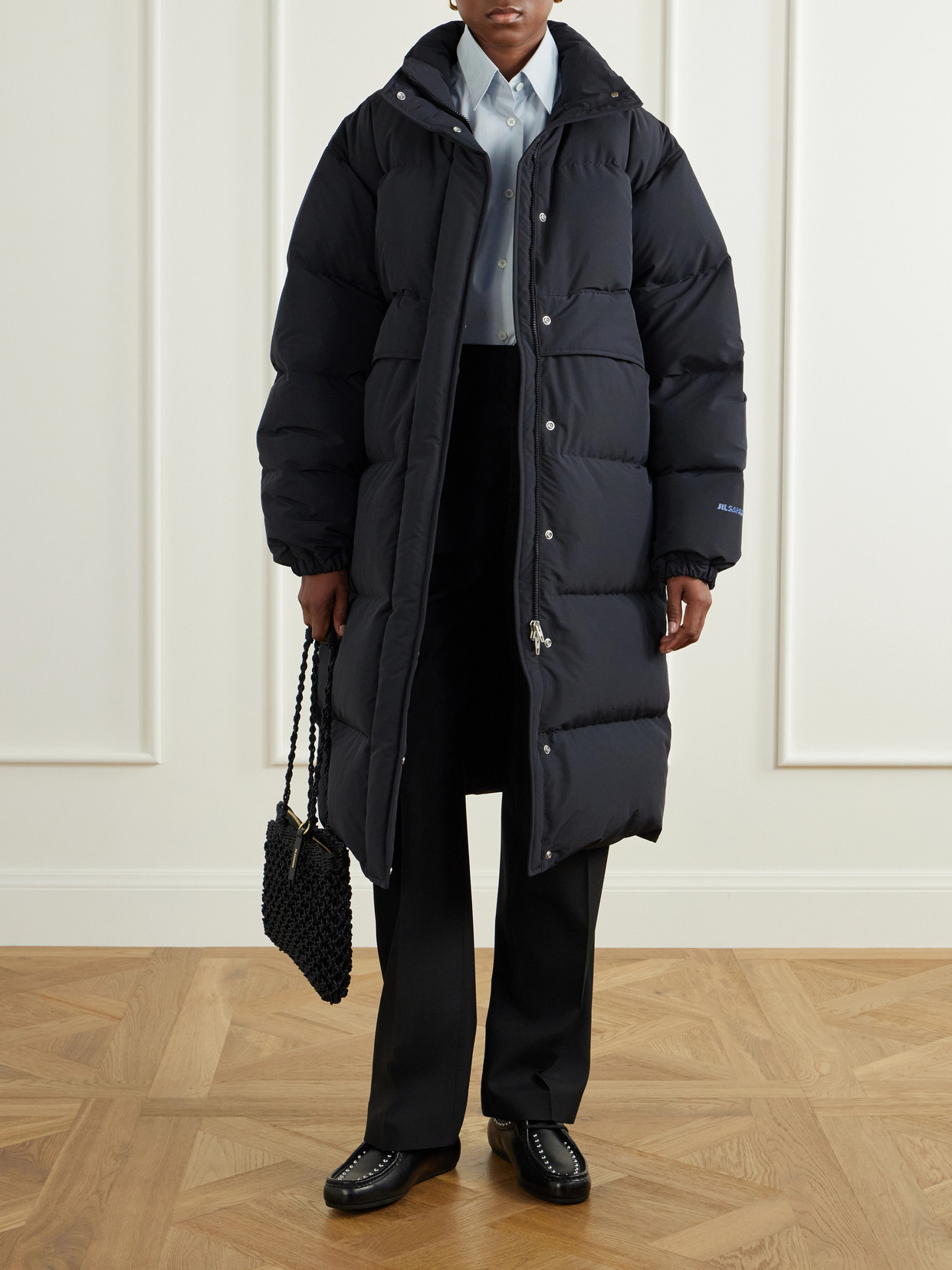 Logo-Appliquéd Quilted Down Coat