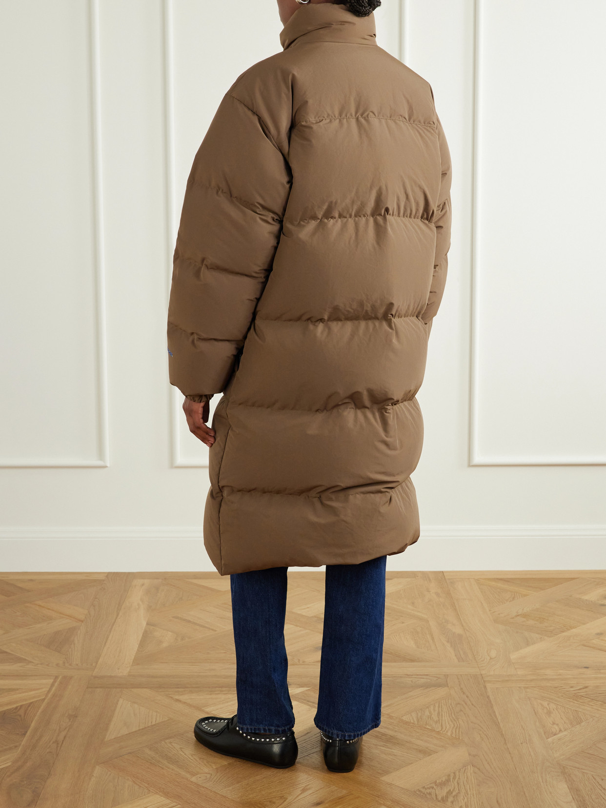 Logo-Appliquéd Quilted Down Coat