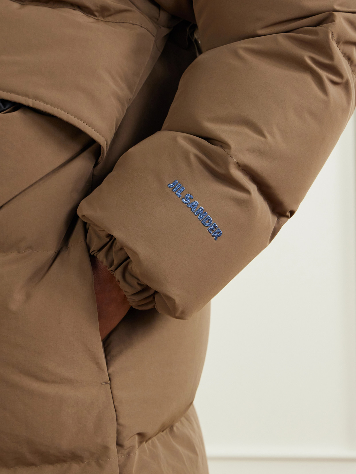 Logo-Appliquéd Quilted Down Coat