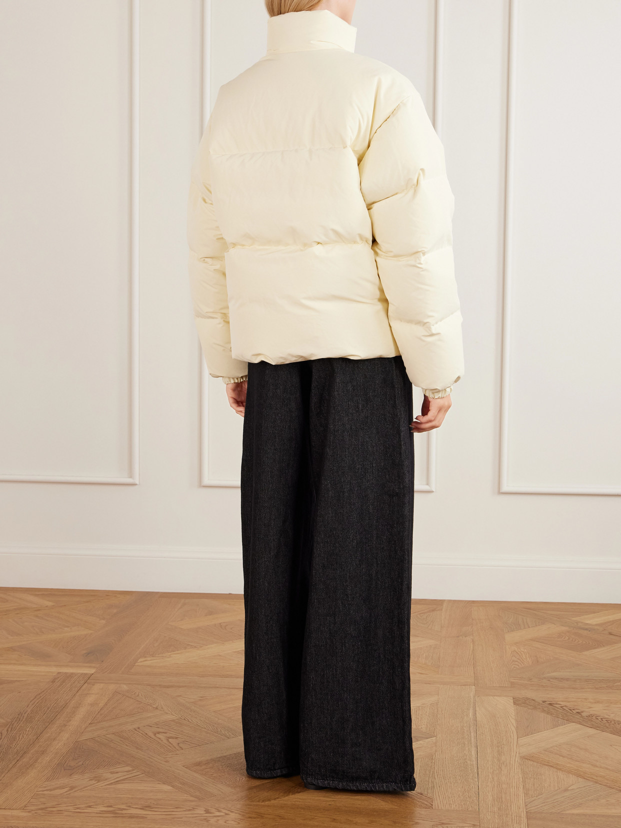 Jil Sander Quilted Shell Down Jacket In Neutrals