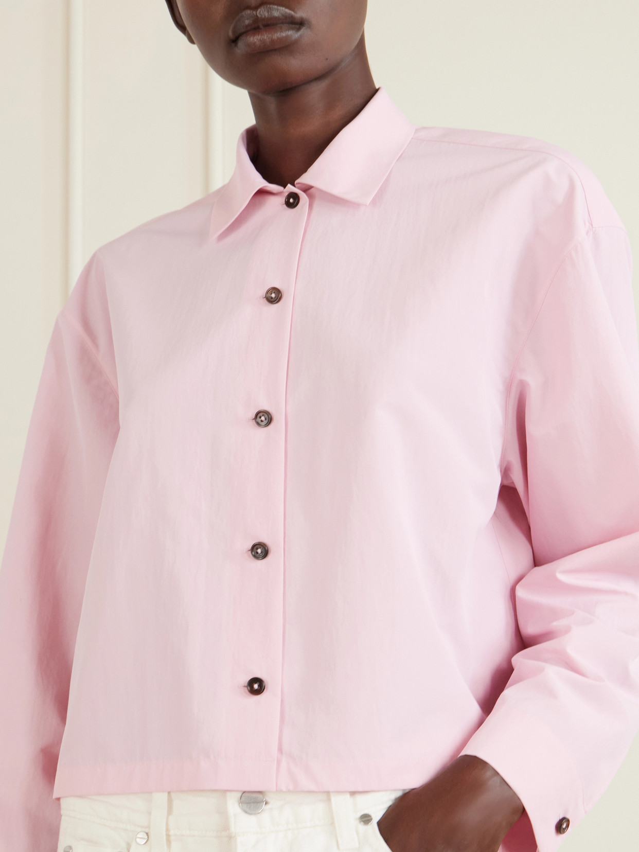 Cropped Poplin Shirt