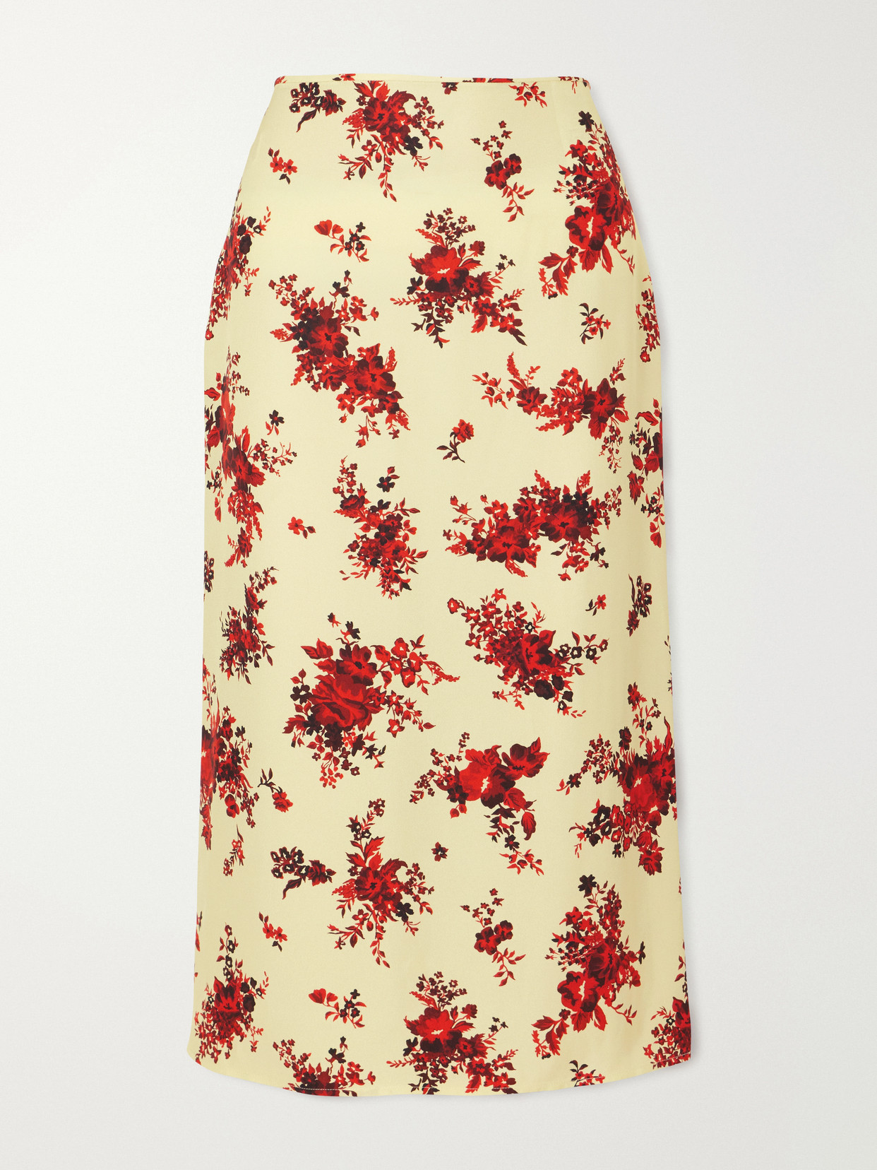 Jil Sander Floral-print Satin Midi Skirt In Yellow