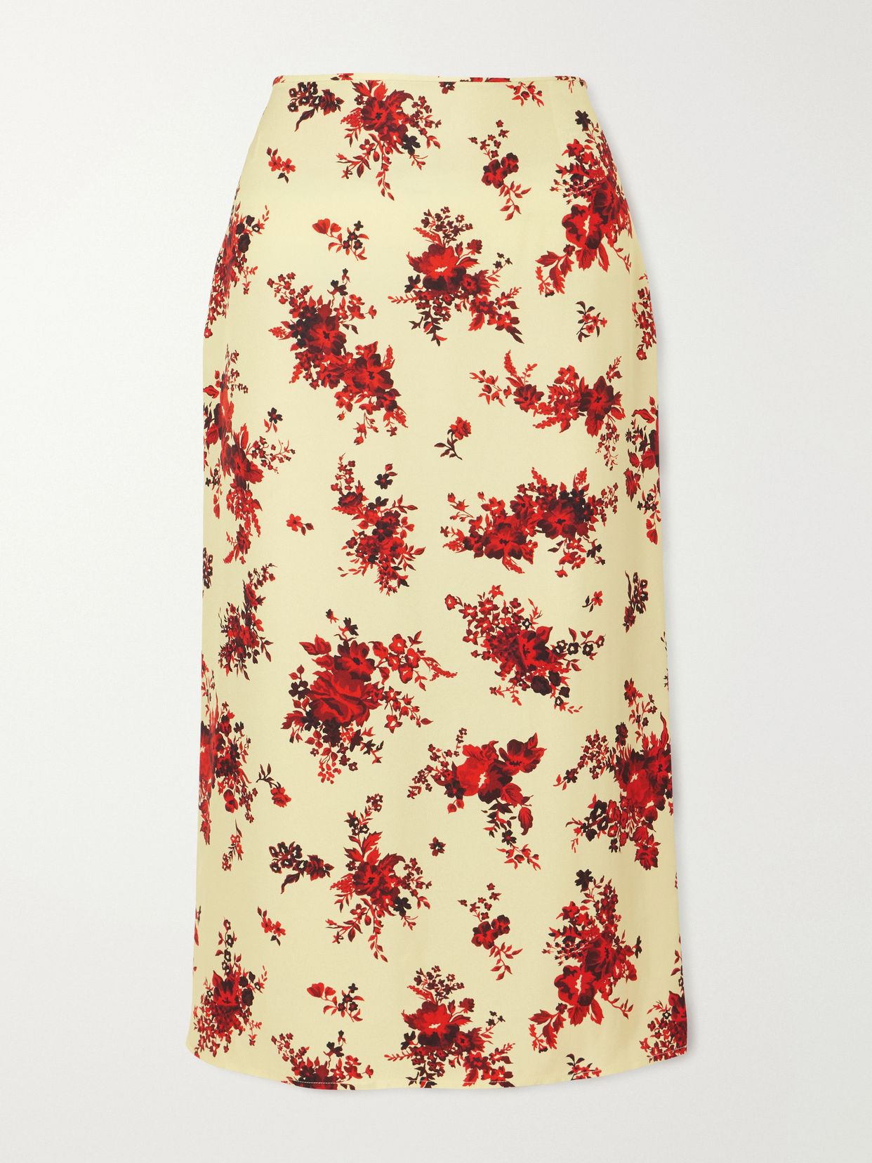 floral print satin midi skirt