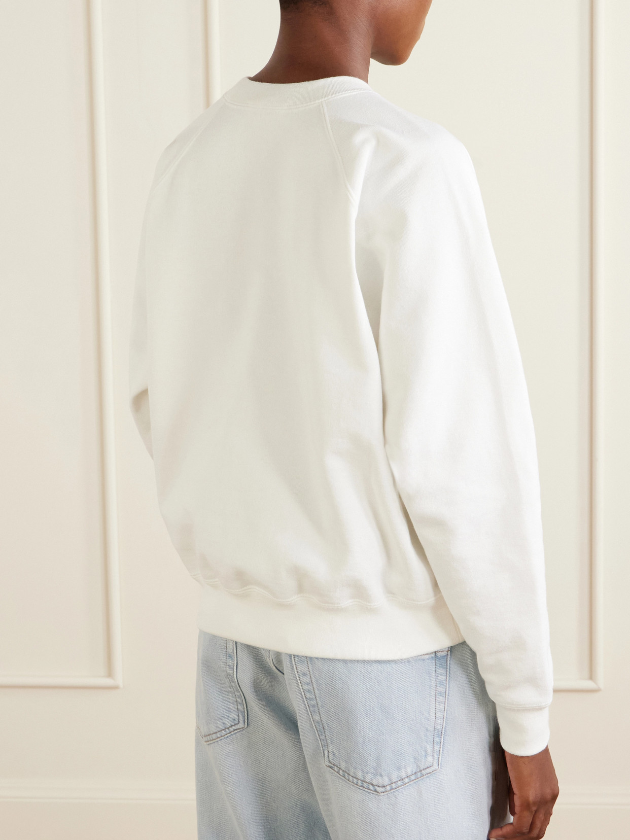 Cropped Cotton-Jersey Sweatshirt