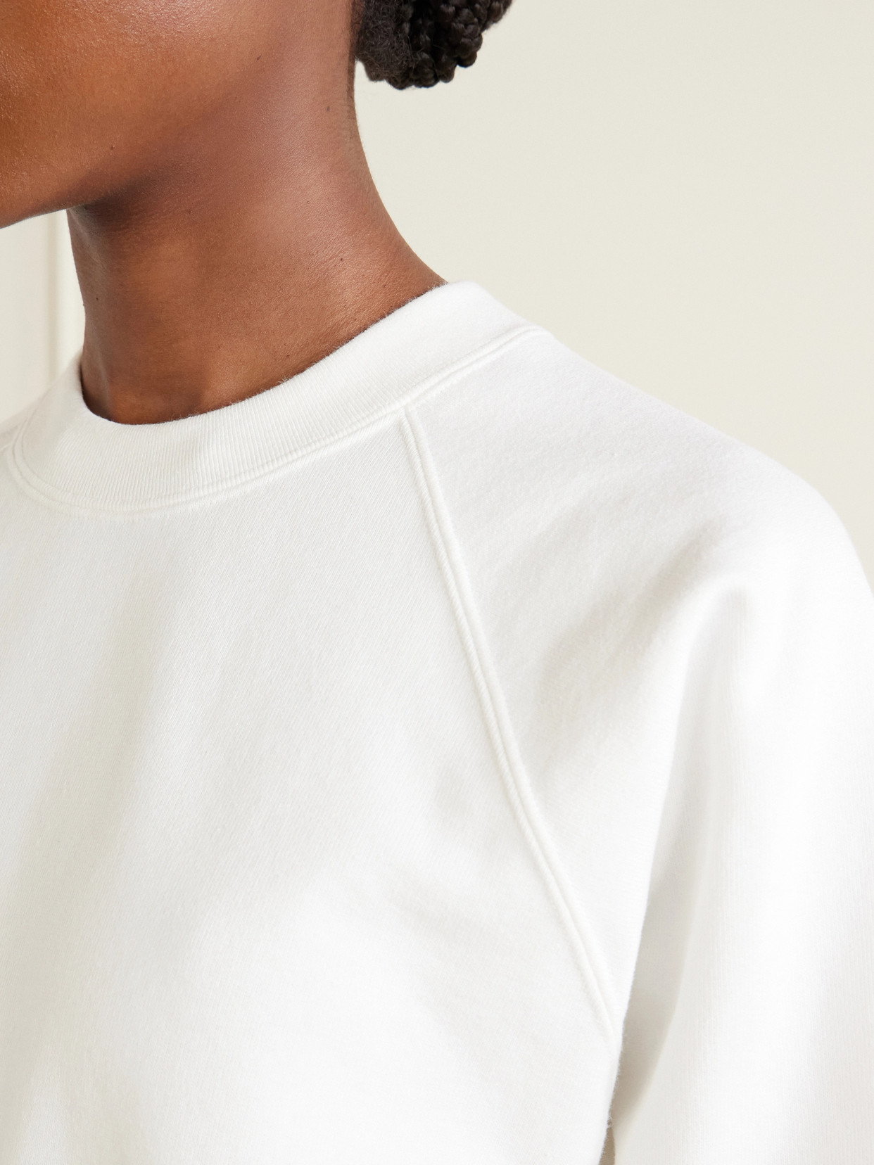 Cropped Cotton-Jersey Sweatshirt