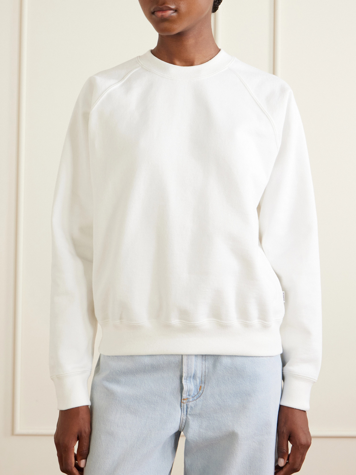 Cropped Cotton-Jersey Sweatshirt