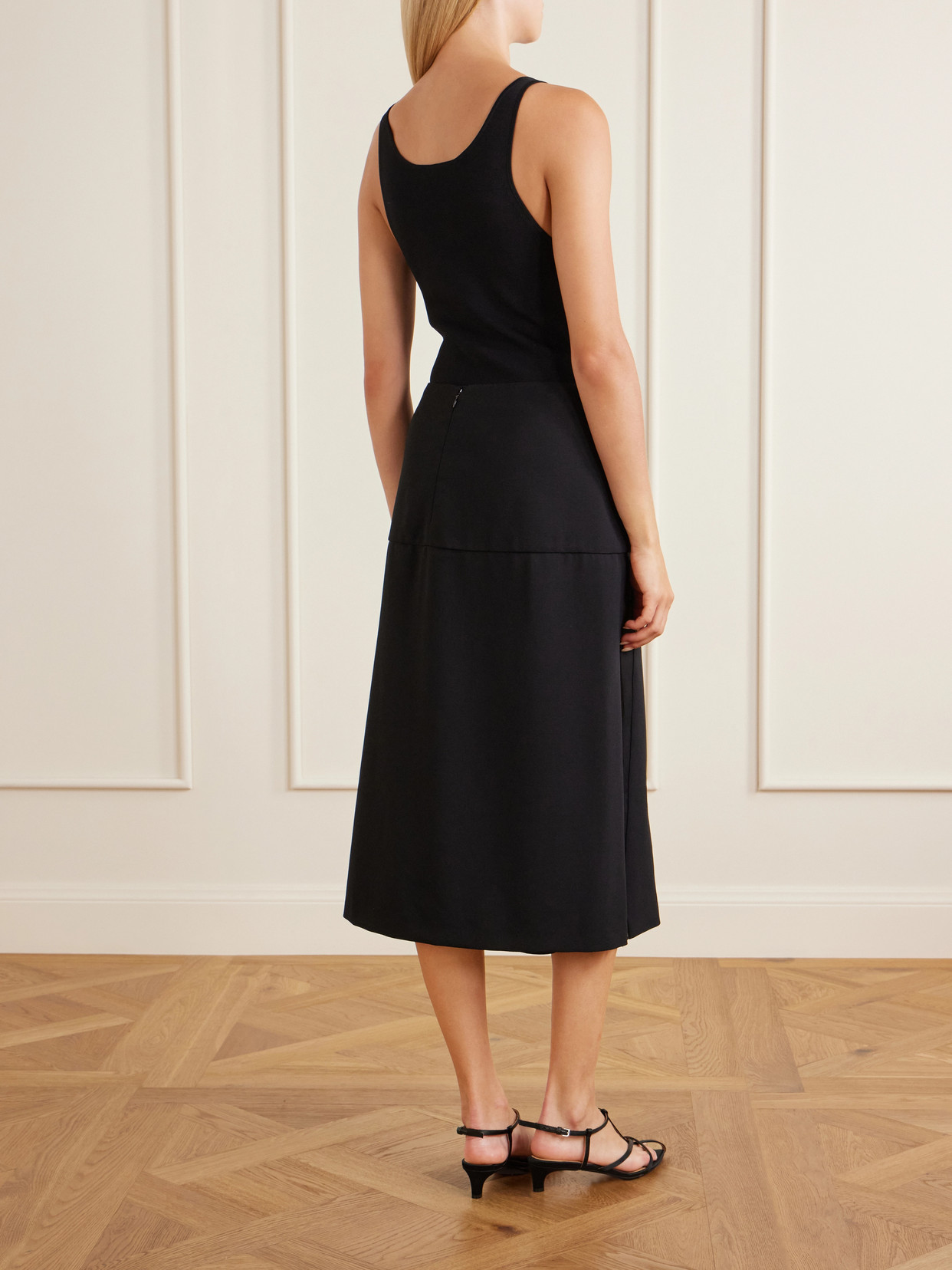 Satin-Trimmed Midi