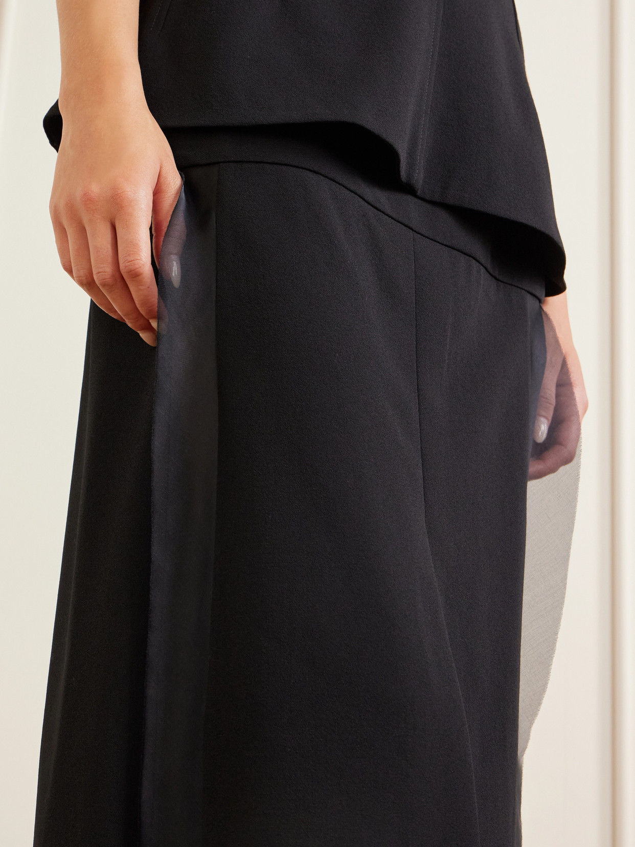 Satin-Trimmed Midi