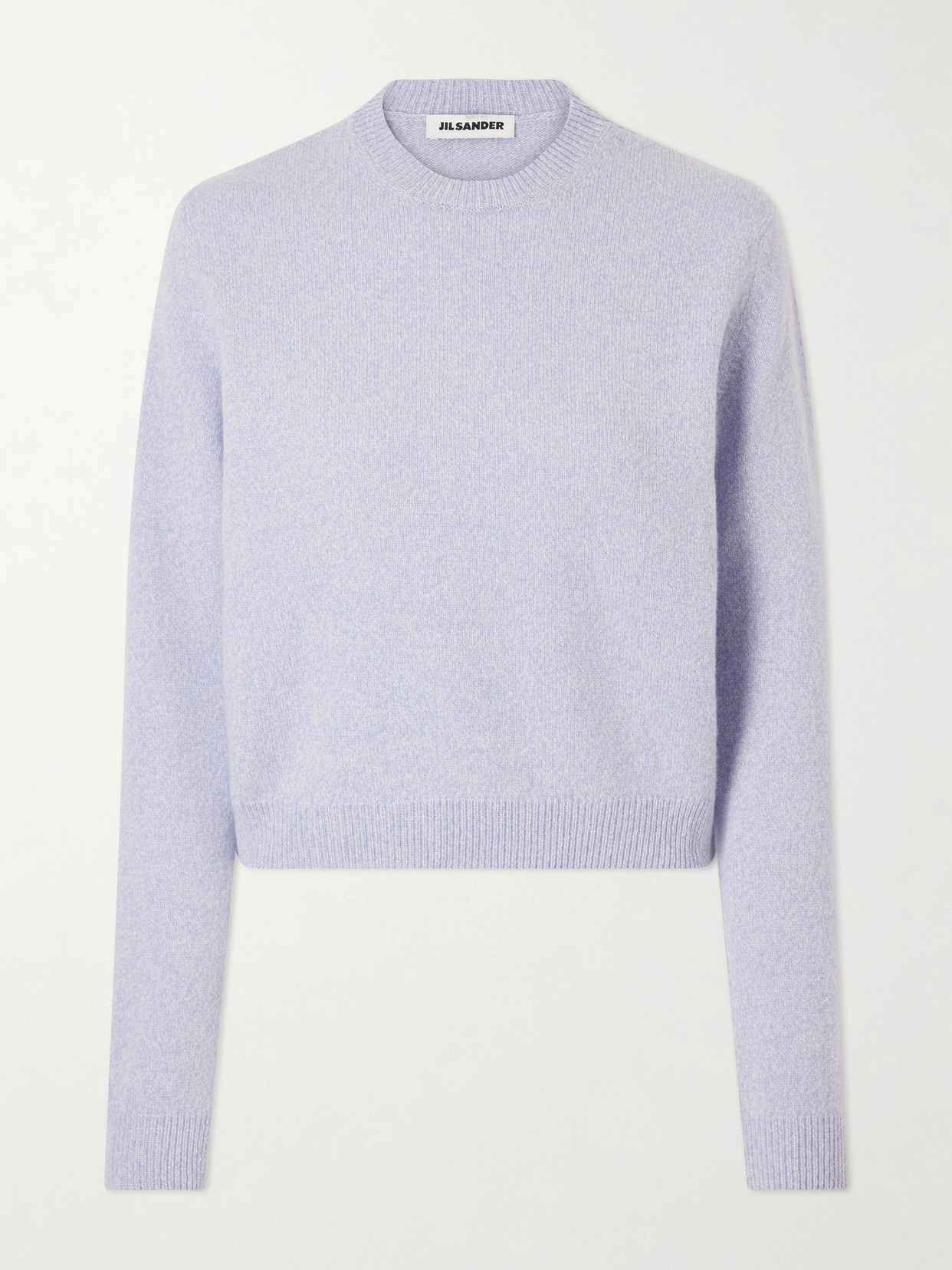 Jil Sander Cropped Wool And Cashmere-blend Sweater In Blue