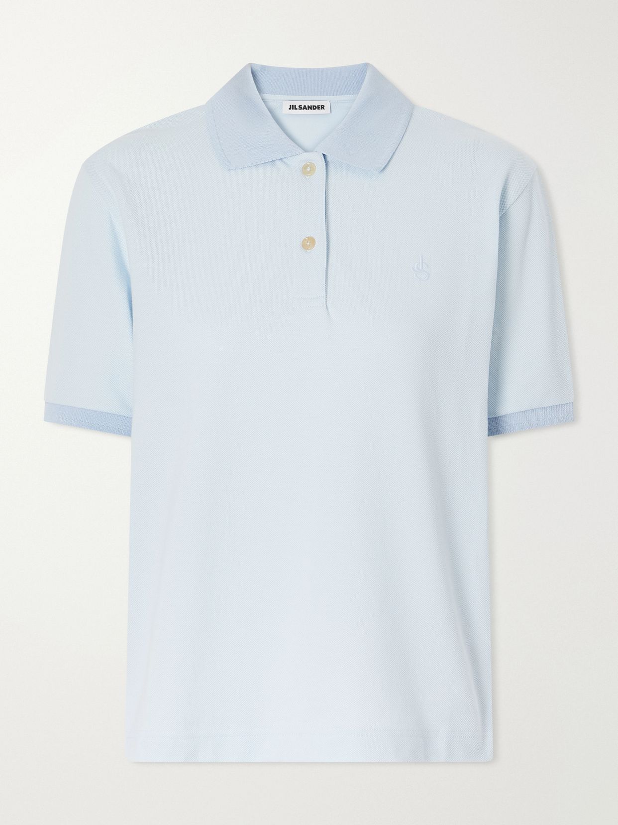 logo embroidered cotton pique polo shirt